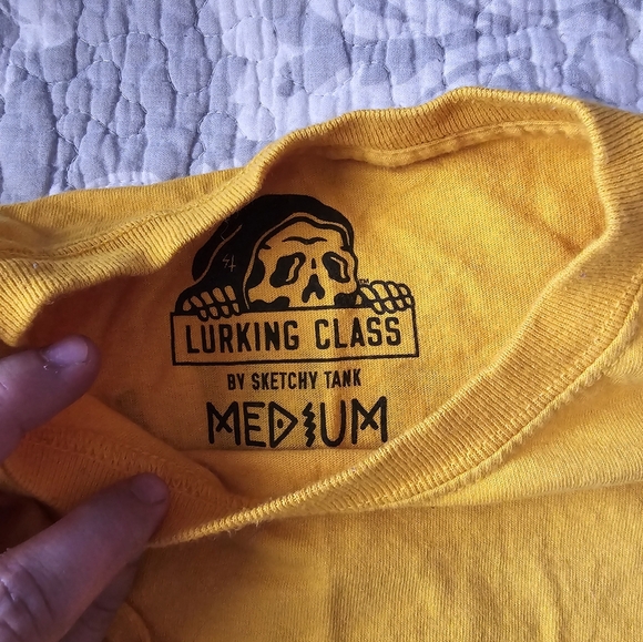Lurking Class sketchy tank, yellow, men's M, t-shirt, Down with My Demons - Picture 2 of 3